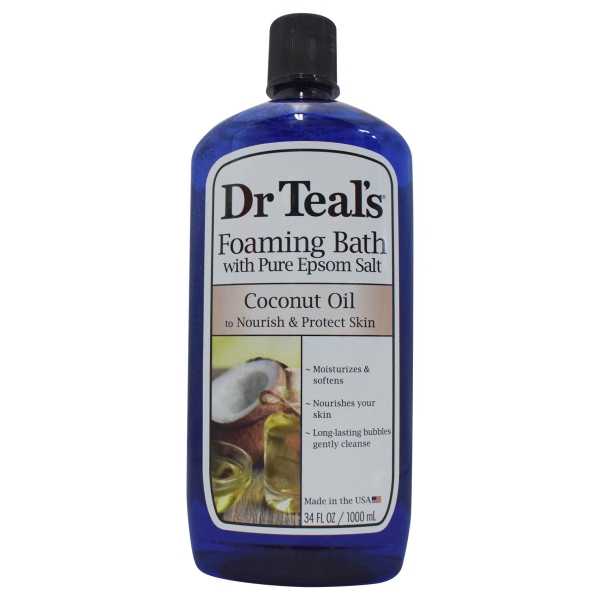 Dr. Teal’s Foaming Bath with Pure Epsom Salt Coconut Oil to Nourish & Protect Skin