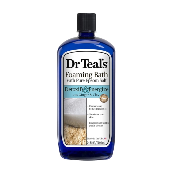 Dr.Teal’s Foaming Bath with Pure Epsom Salt Detoxify & Energize with Ginger & Clay