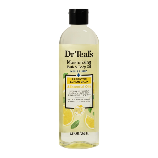 Dr Teals Moisturizing Bath & Body Oil, Prebiotic Lemon Balm 