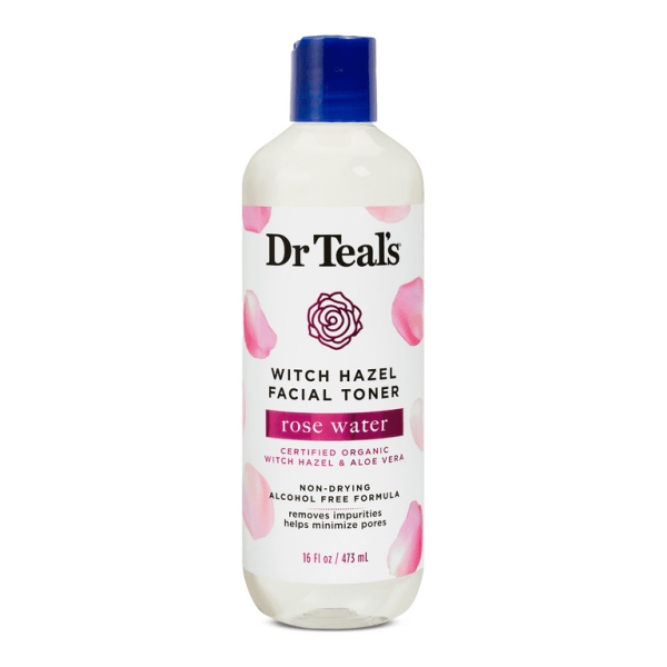 Dr Teal’s Witch Hazel Facial Toner, Rose Water (16 fl oz) 