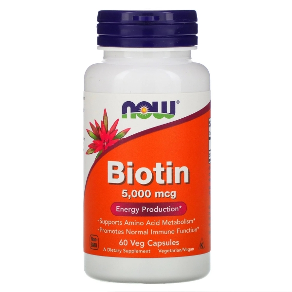 Now Foods Biotin 60 vcaps (5000mcg)